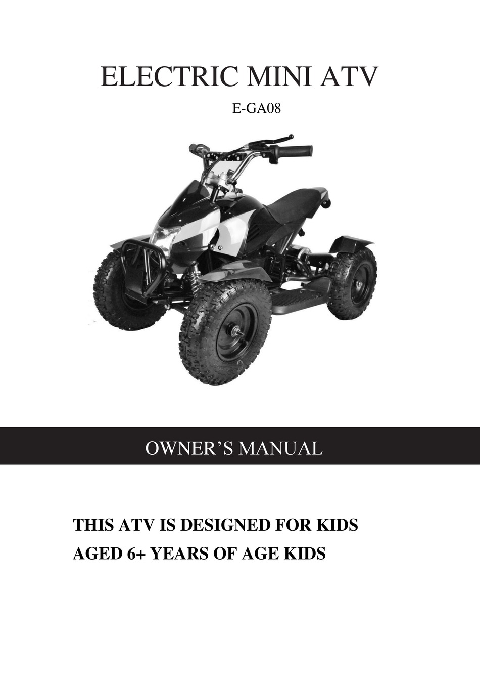 ATV EGA08 OWNER'S MANUAL Pdf Download ManualsLib
