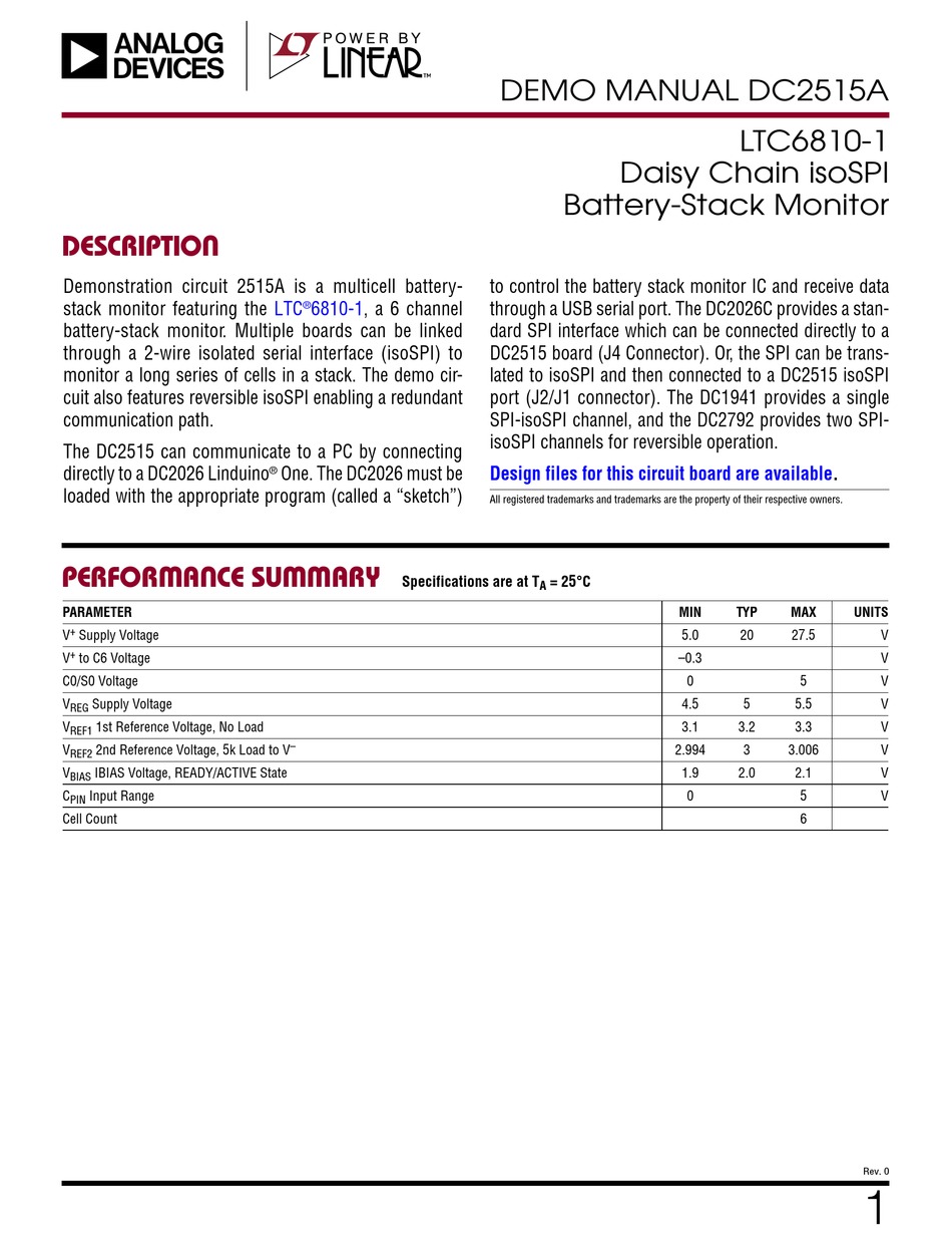 LINEAR ANALOG DEVICES DC2515B MANUAL Pdf Download ManualsLib