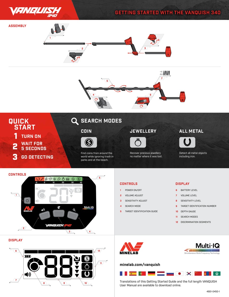 Minelab Vanquish Getting Started Pdf Download Manualslib