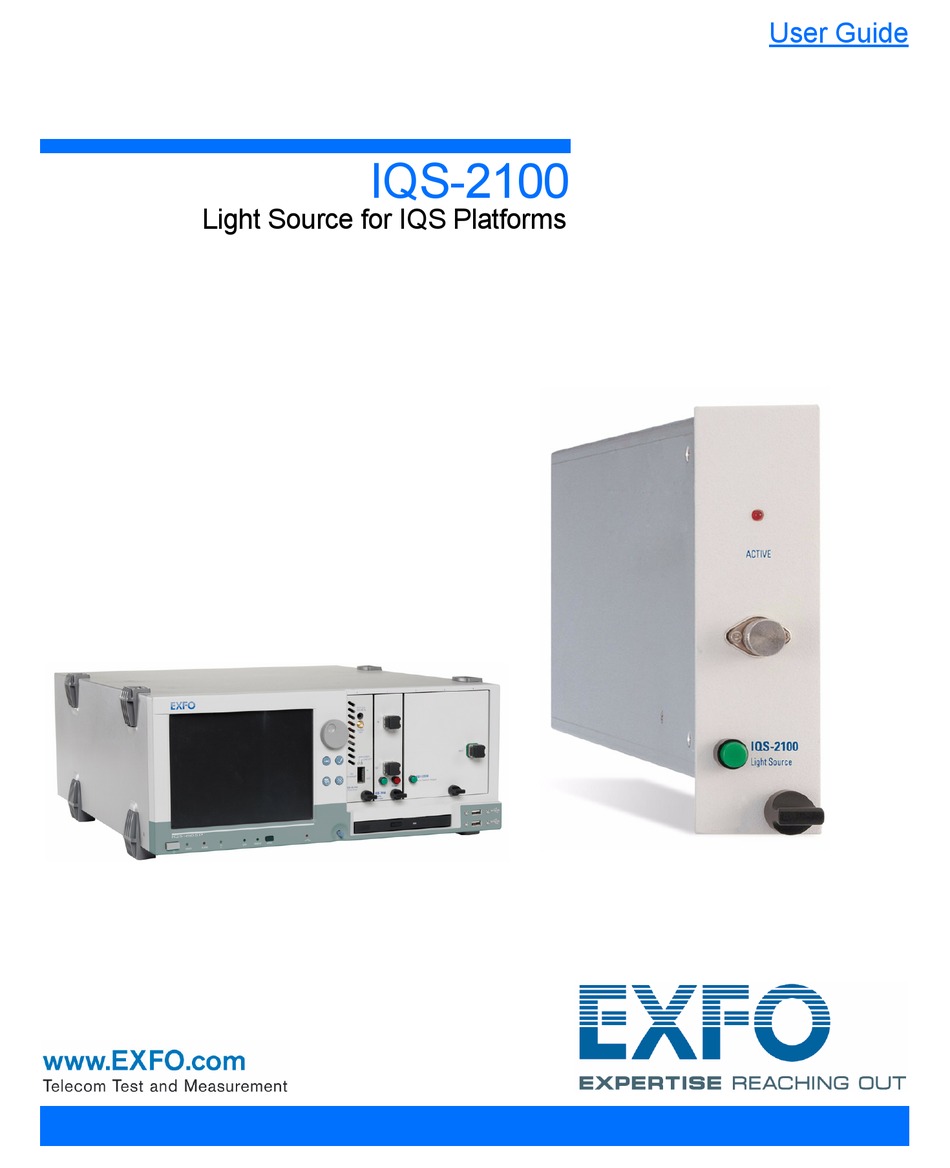 EXFO IQS-2100 USER MANUAL Pdf Download | ManualsLib