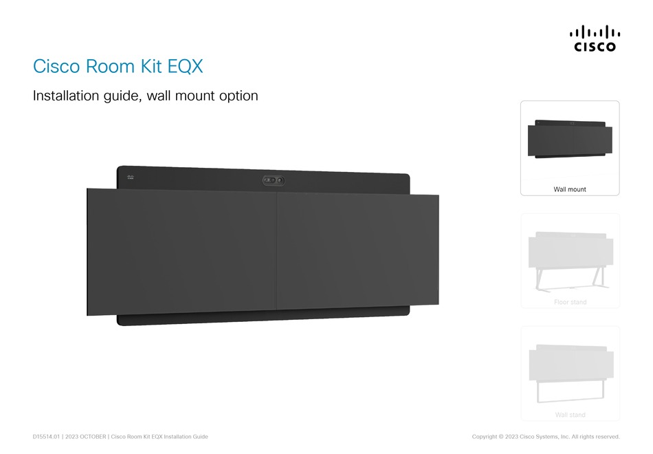 CISCO ROOM KIT EQX INSTALLATION MANUAL Pdf Download ManualsLib