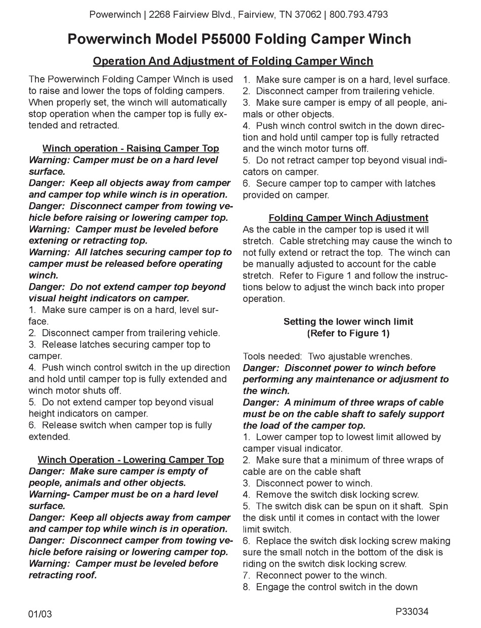POWERWINCH P55000 MANUAL Pdf Download ManualsLib