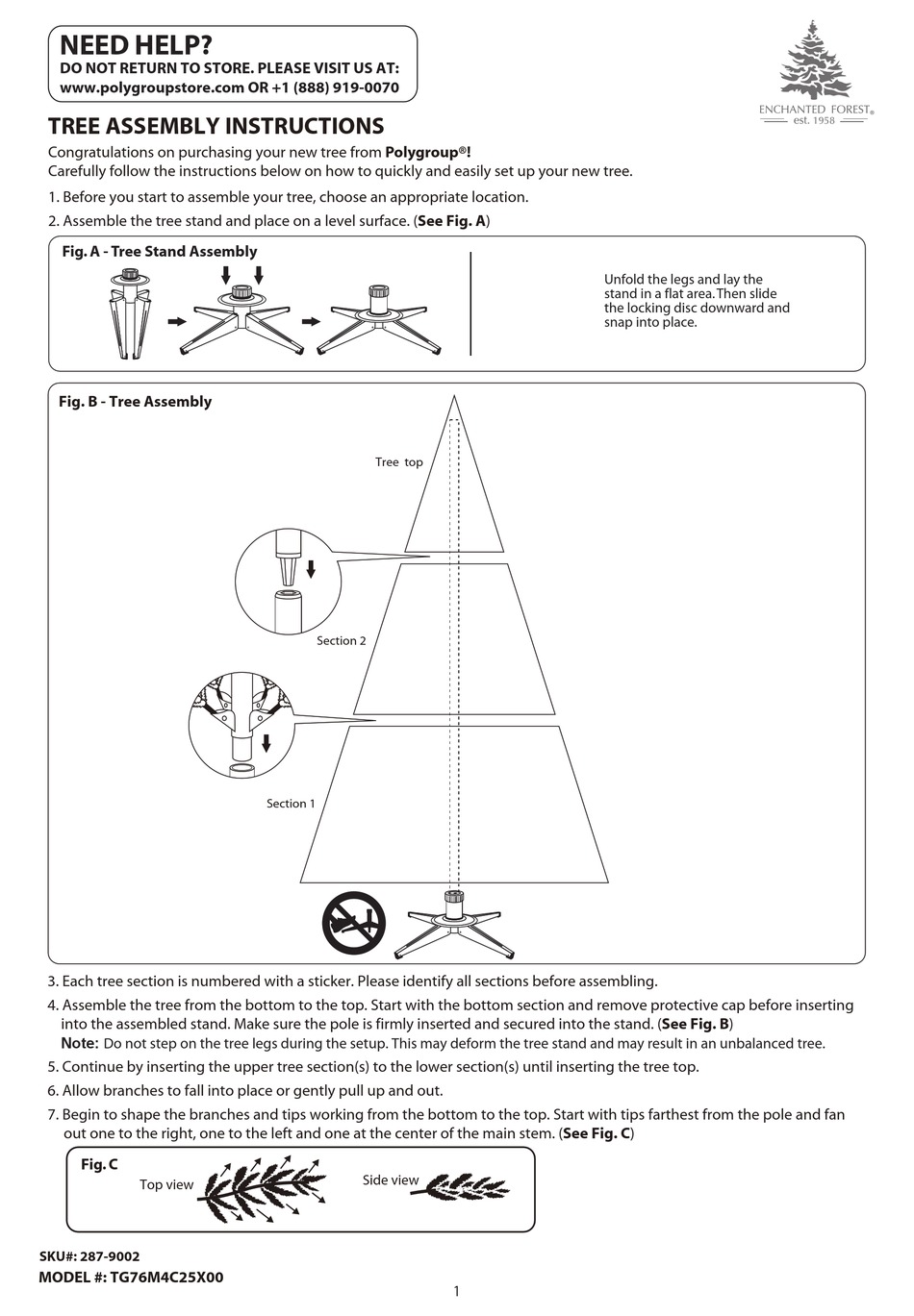 ENCHANTED FOREST TG76M4C25X00 ASSEMBLY INSTRUCTIONS Pdf Download ...