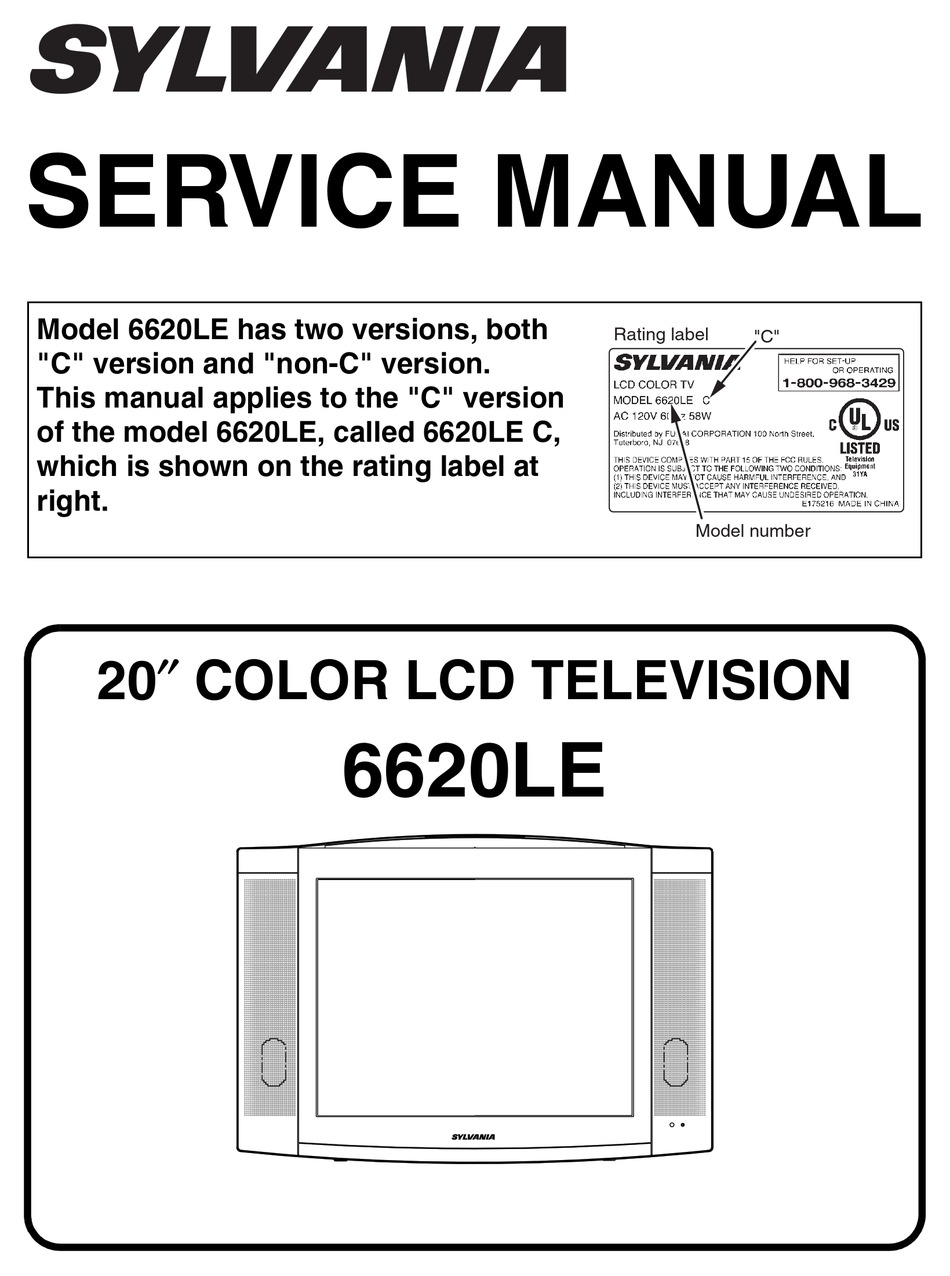 SYLVANIA 6620LE SERVICE MANUAL Pdf Download | ManualsLib