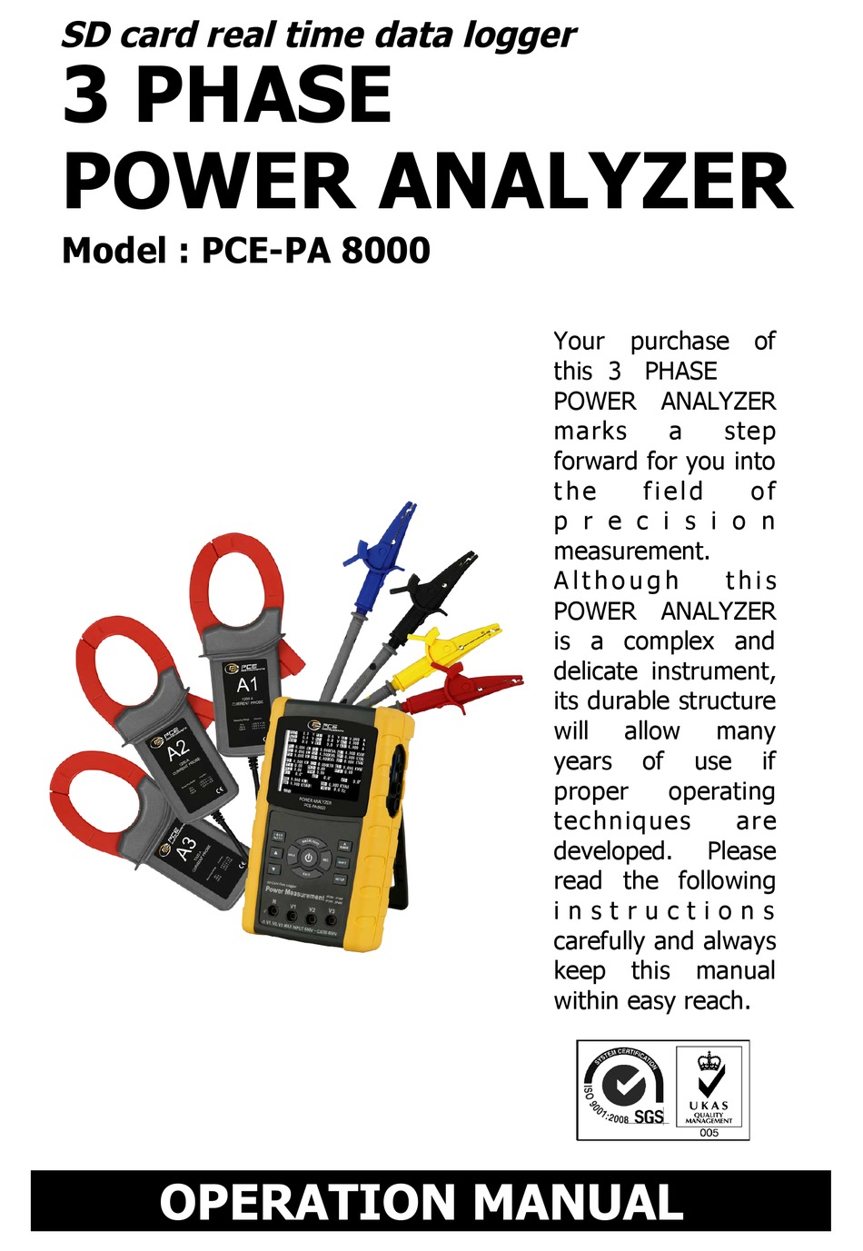PCE INSTRUMENTS PCEPA 8000 OPERATION MANUAL Pdf Download ManualsLib