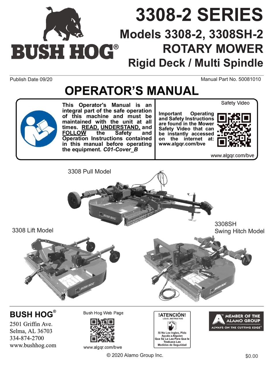 ALAMO BUSH HOG 33082 SERIES OPERATOR'S MANUAL Pdf Download ManualsLib