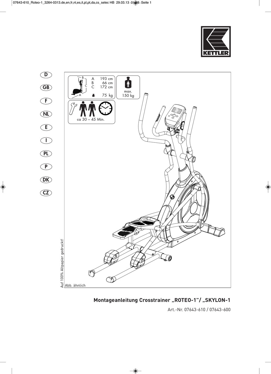 KETTLER ROTEO-1 MANUAL Pdf Download | ManualsLib