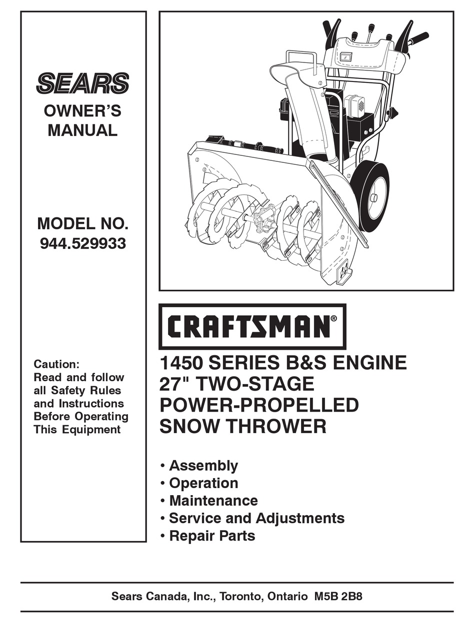 SEARS 944.529933 OWNER'S MANUAL Pdf Download ManualsLib