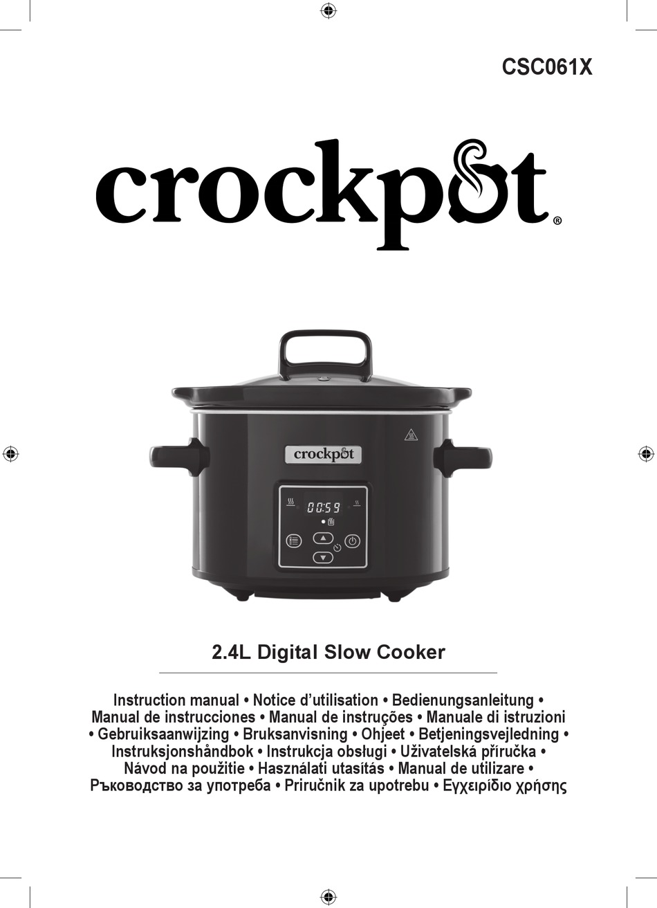 Manual de instrucciones de la olla de cocción lenta digital Crockpot  CSC063X 7.5L