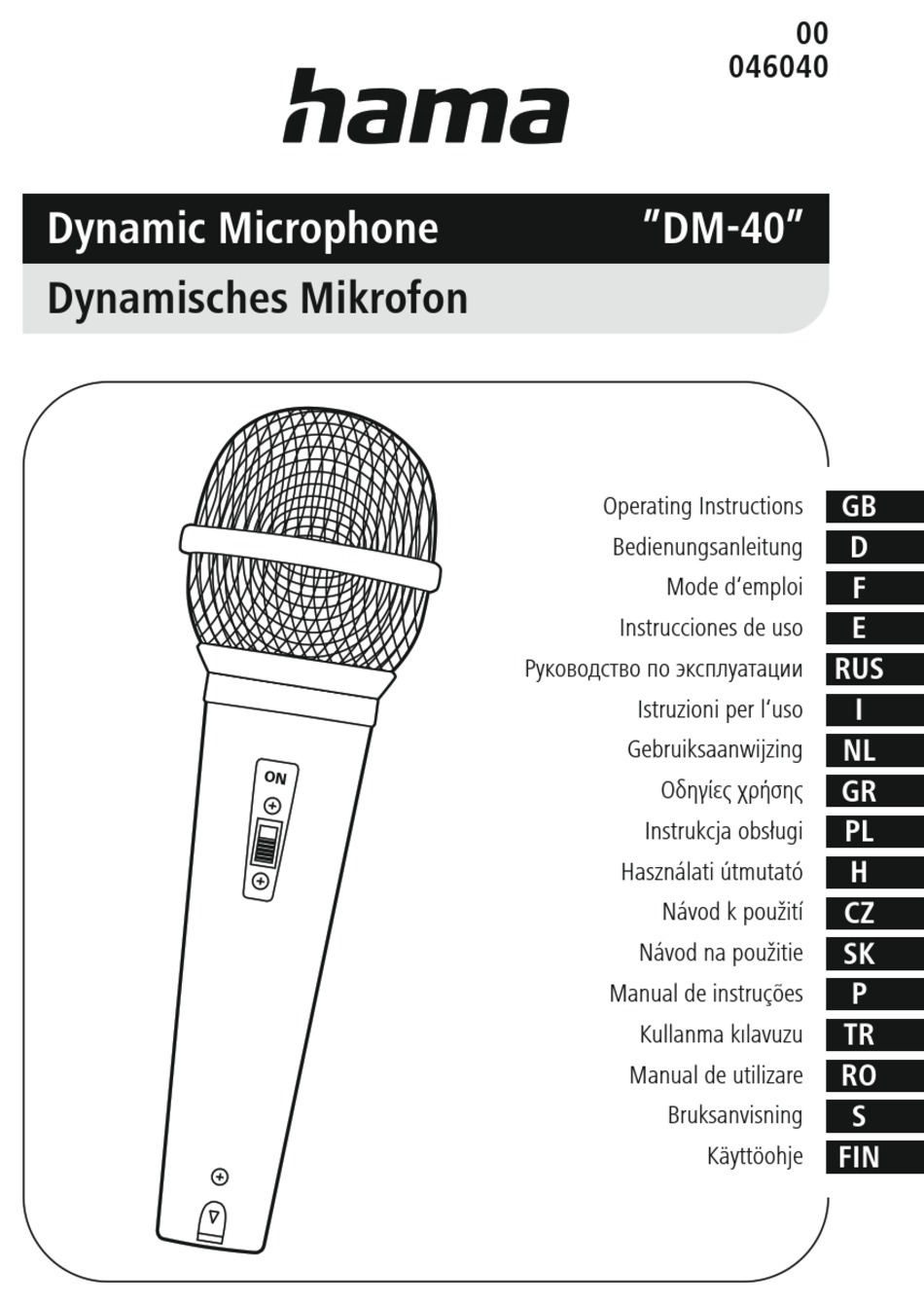 HAMA DM40 OPERATING INSTRUCTIONS MANUAL Pdf Download ManualsLib