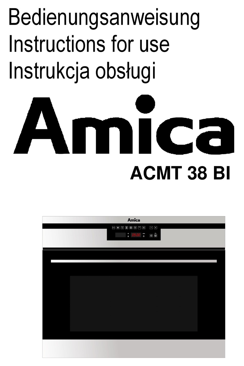 AMICA ACMT 38 BI INSTRUCTIONS FOR USE MANUAL Pdf Download ManualsLib
