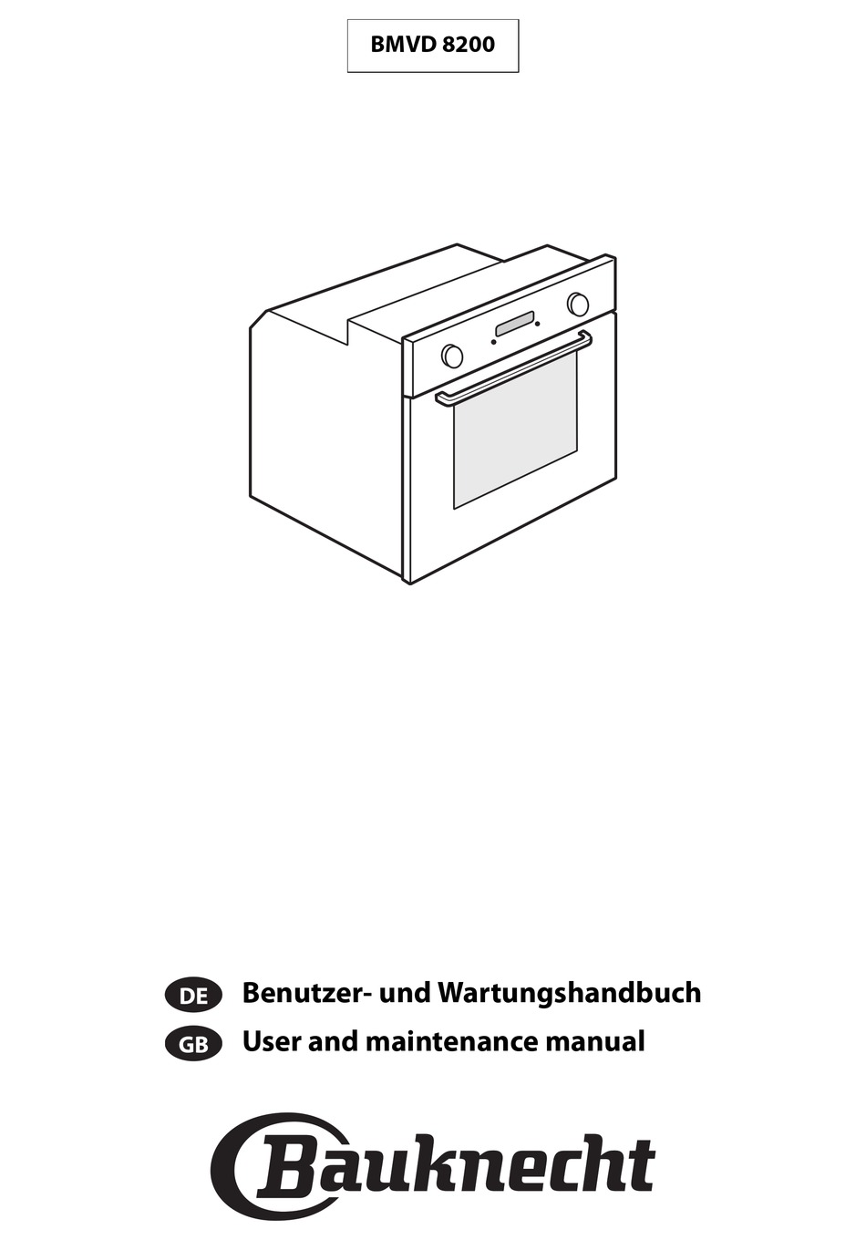 BAUKNECHT BMVD 8200 USER AND MAINTENANCE MANUAL Pdf Download | ManualsLib