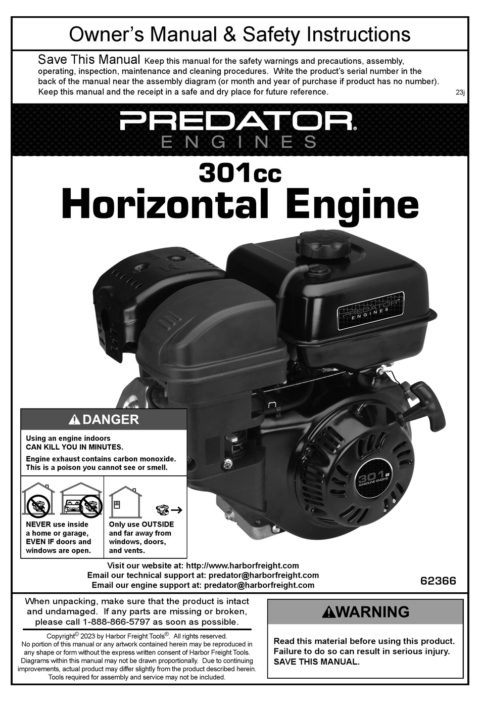 PREDATOR ENGINES 301CC OWNER