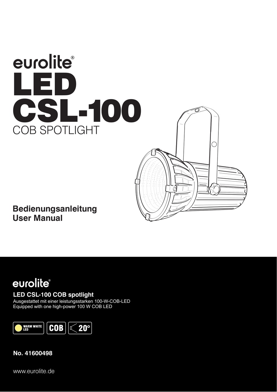 EUROLITE LED CSL100 USER MANUAL Pdf Download ManualsLib
