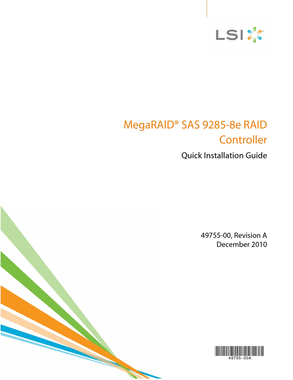 LSI MEGARAID SAS 92858E QUICK INSTALLATION MANUAL Pdf Download ManualsLib