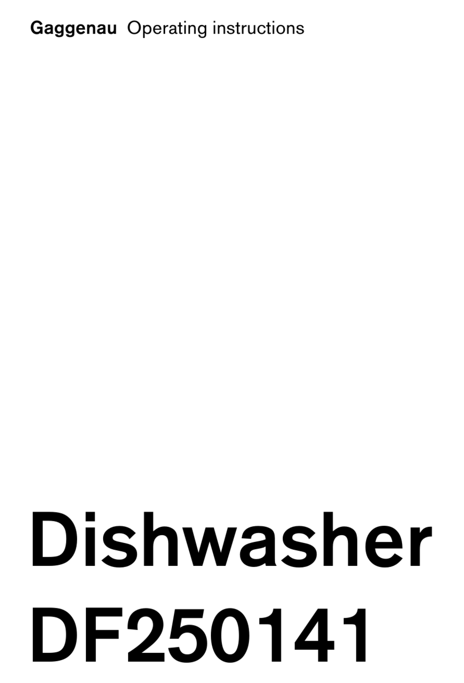 GAGGENAU DF250141 OPERATING INSTRUCTIONS MANUAL Pdf Download ManualsLib