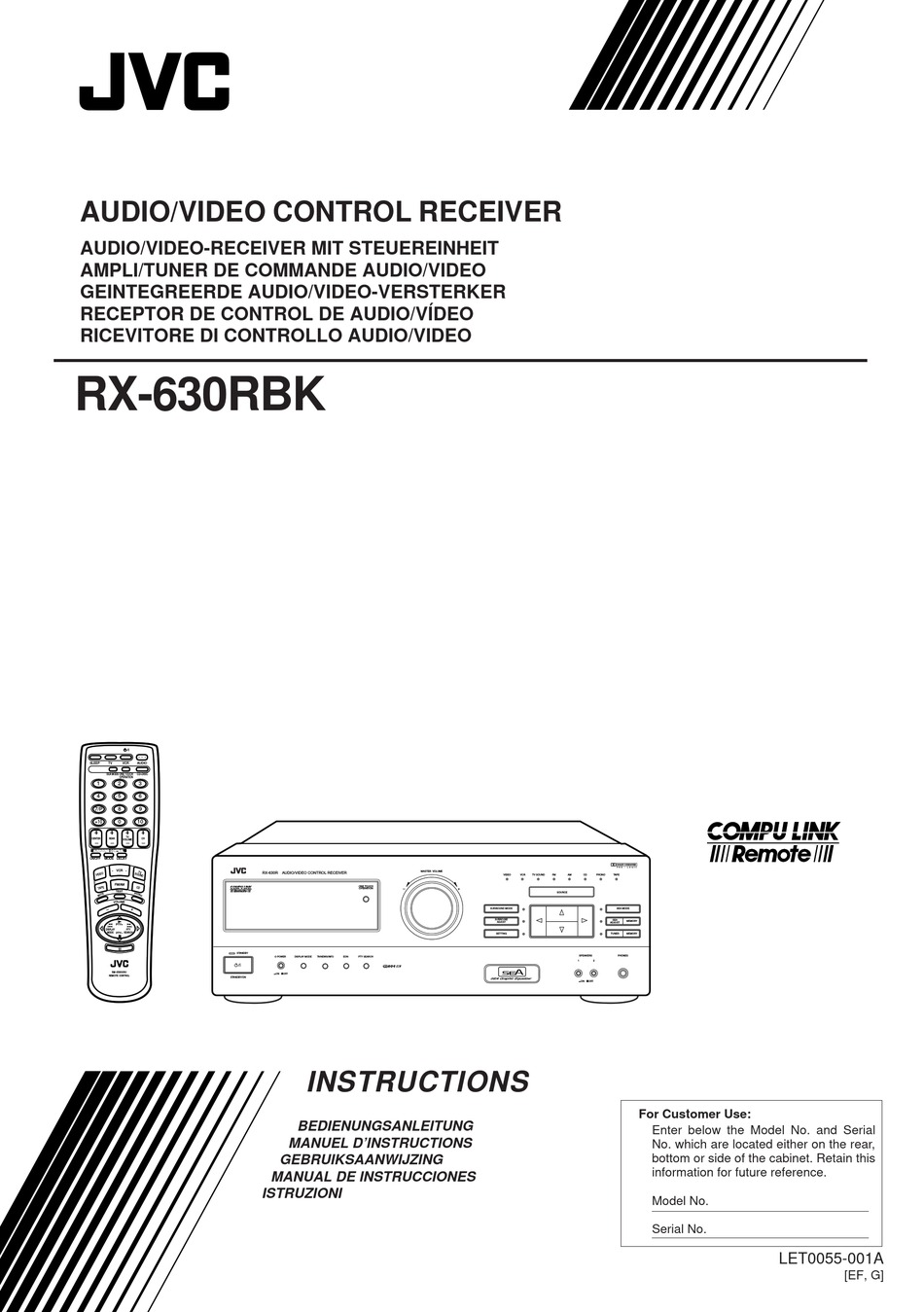 JVC RM-SR630RU INSTRUCTIONS MANUAL Pdf Download | ManualsLib