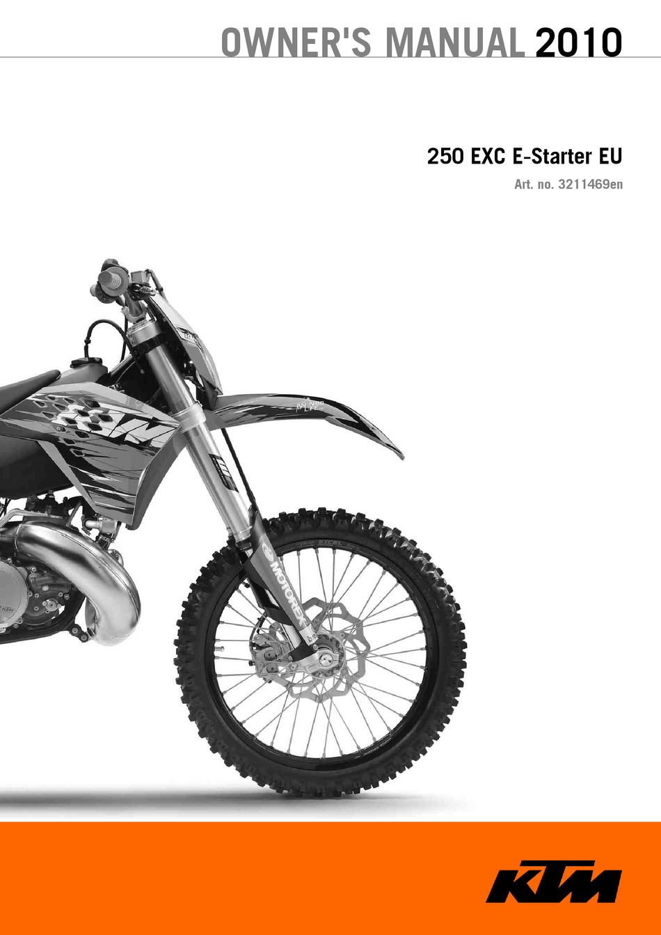 Ktm 250 Exc E-starter Eu 2010 Owner's Manual Pdf Download 