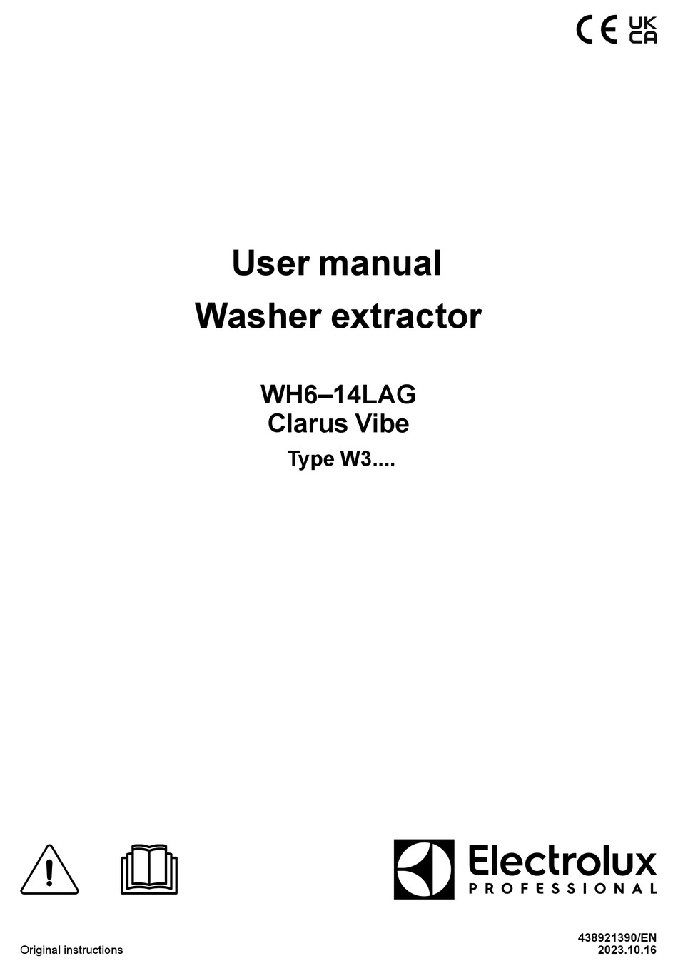 ELECTROLUX PROFESSIONAL WH6-14LAG USER MANUAL Pdf Download | ManualsLib