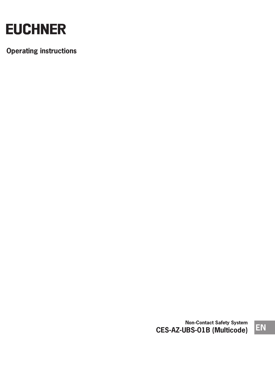 EUCHNER CESAZUBS01B OPERATING INSTRUCTIONS MANUAL Pdf Download