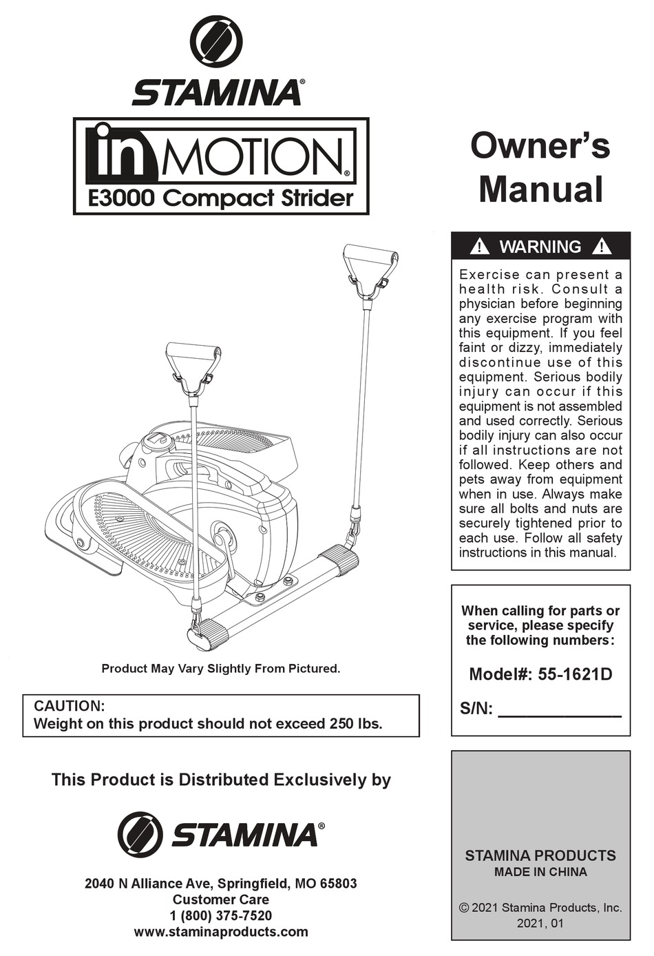 STAMINA 55-1621D OWNER'S MANUAL Pdf Download | ManualsLib