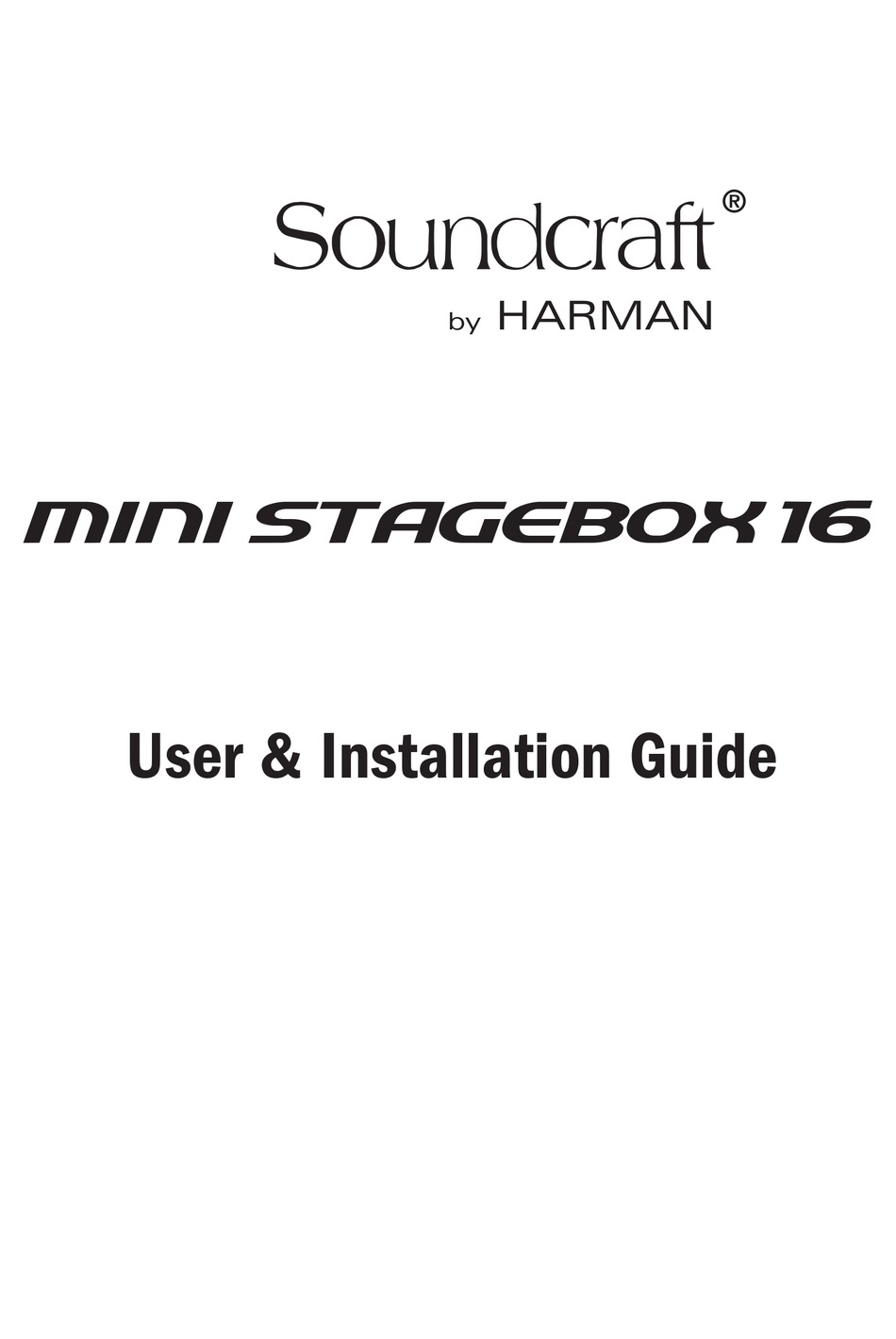 HARMAN SOUNDCRAFT MINI STAGEBOX 16 USER'S INSTALLATION MANUAL Pdf Download ManualsLib