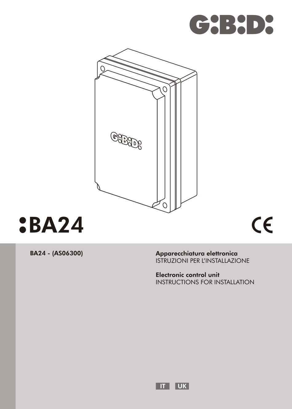 GIBIDI AS06300 INSTRUCTIONS FOR INSTALLATION MANUAL Pdf Download