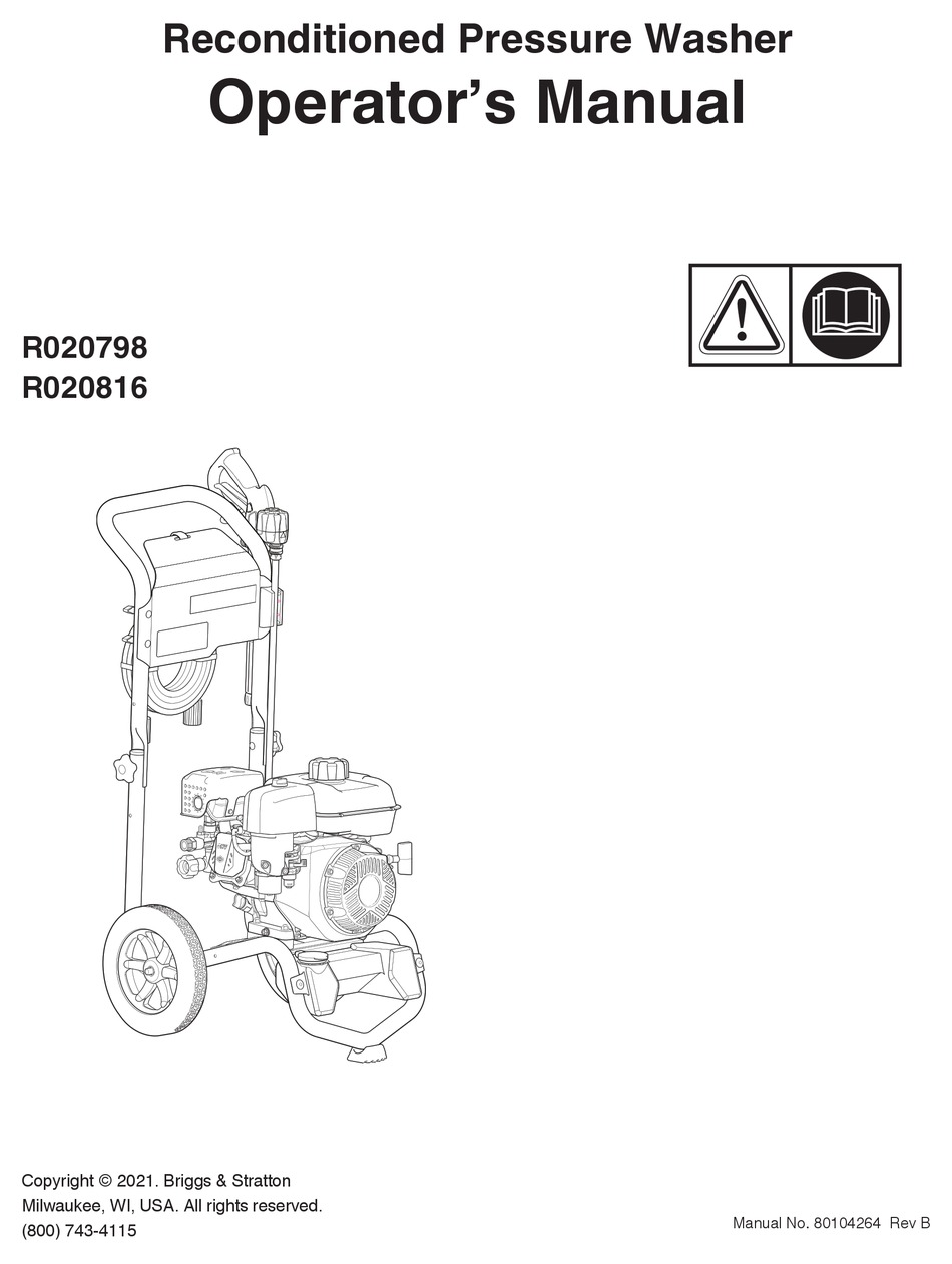 BRIGGS & STRATTON R020798 OPERATOR'S MANUAL Pdf Download | ManualsLib