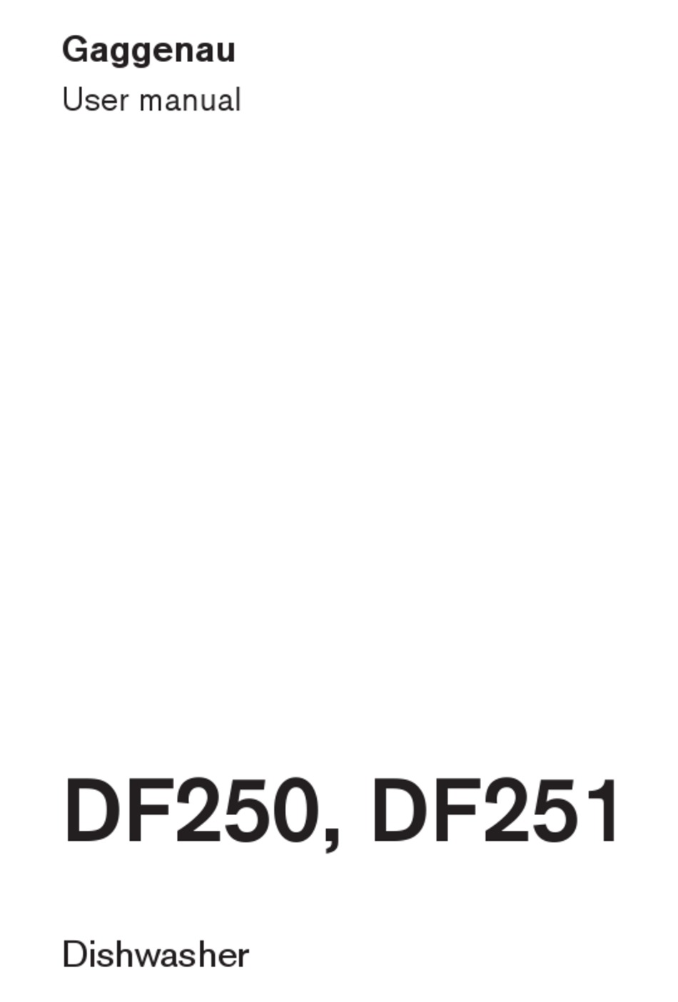 GAGGENAU DF250 USER MANUAL Pdf Download | ManualsLib