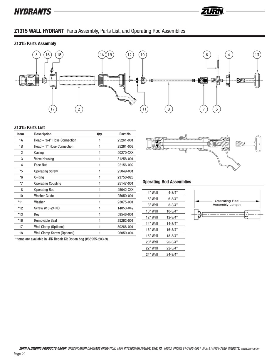 ZURN Z1315 MANUAL Pdf Download ManualsLib