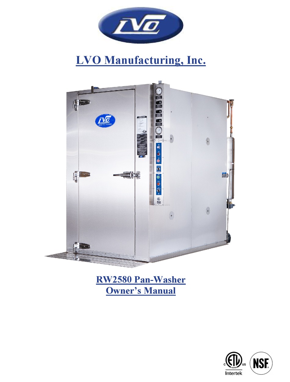 LVO MANUFACTURING RW2580 OWNER