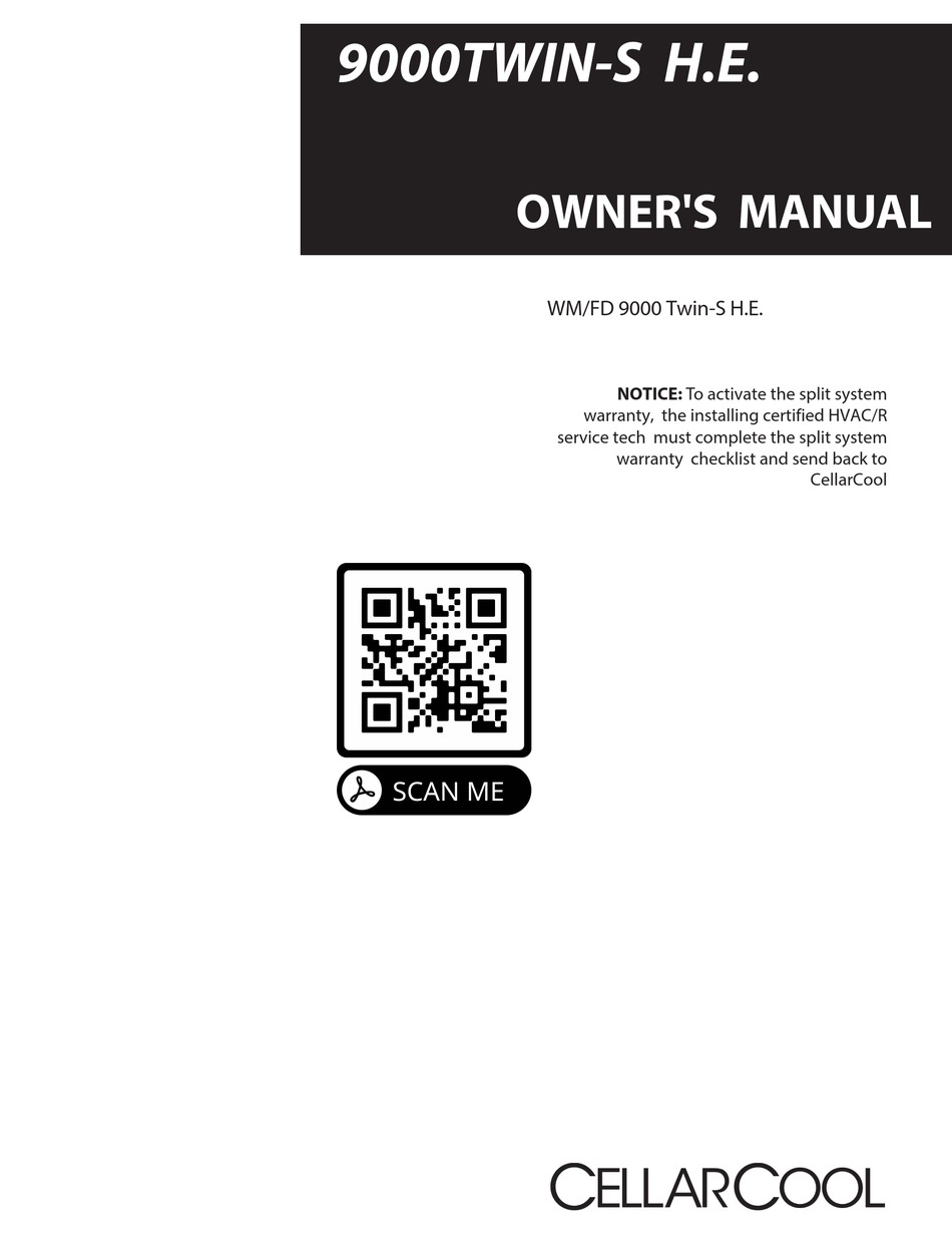 CELLARCOOL 9000TWINS H.E. OWNER'S MANUAL Pdf Download ManualsLib