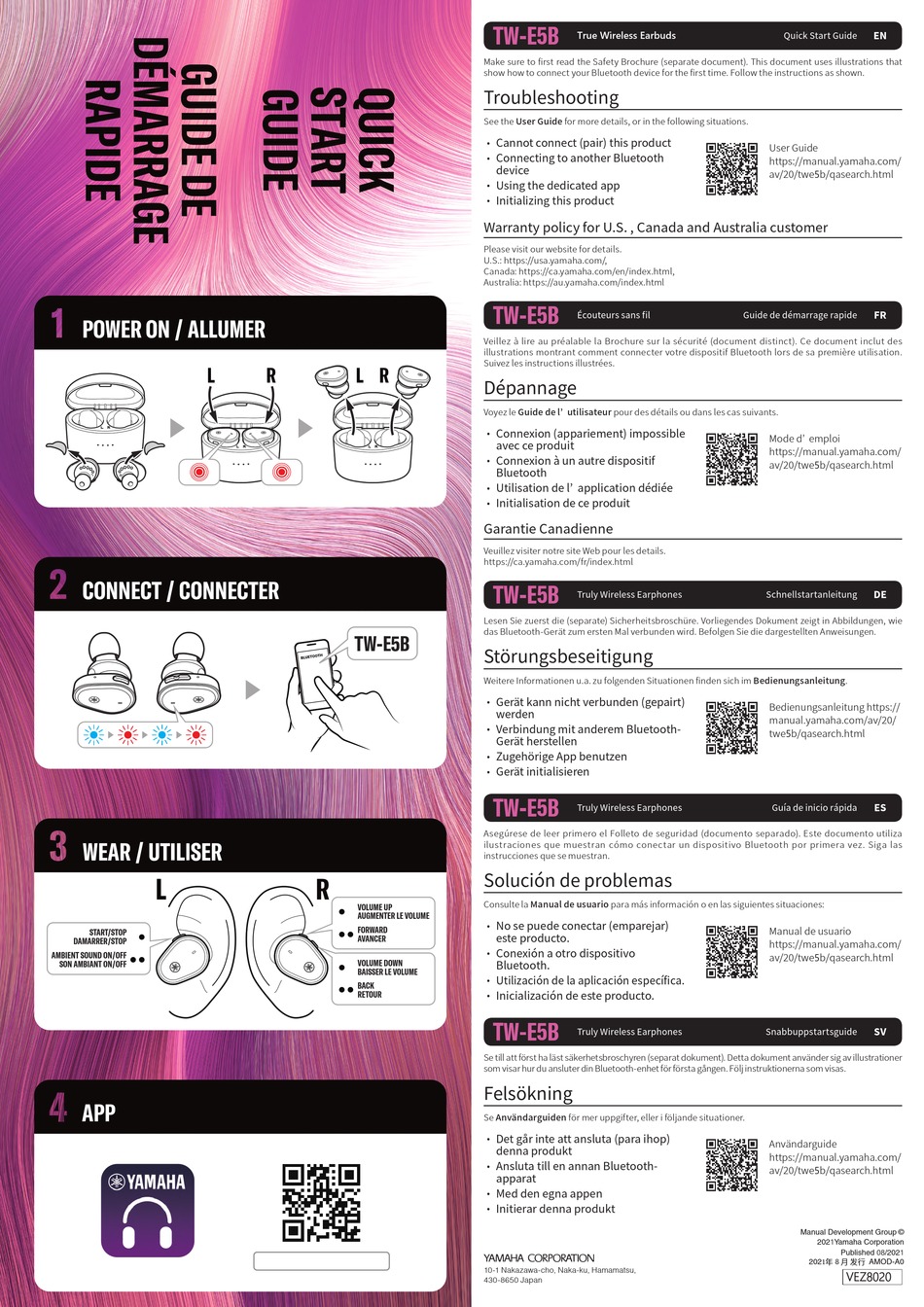 YAMAHA TWE5B QUICK START MANUAL Pdf Download ManualsLib