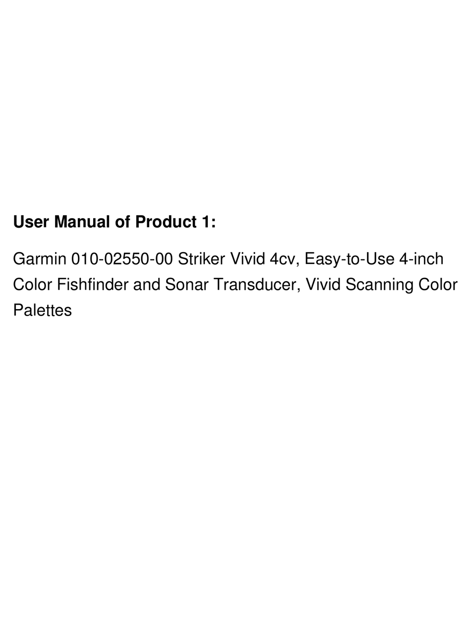 GARMIN STRIKER VIVID 4 OWNER