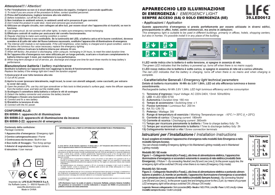 LIFE 39.LED0612 INSTALLATION INSTRUCTIONS Pdf Download | ManualsLib