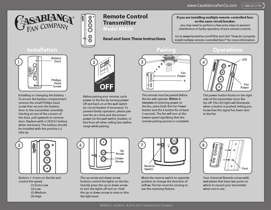 CASABLANCA 99020 INSTRUCTIONS Pdf Download ManualsLib