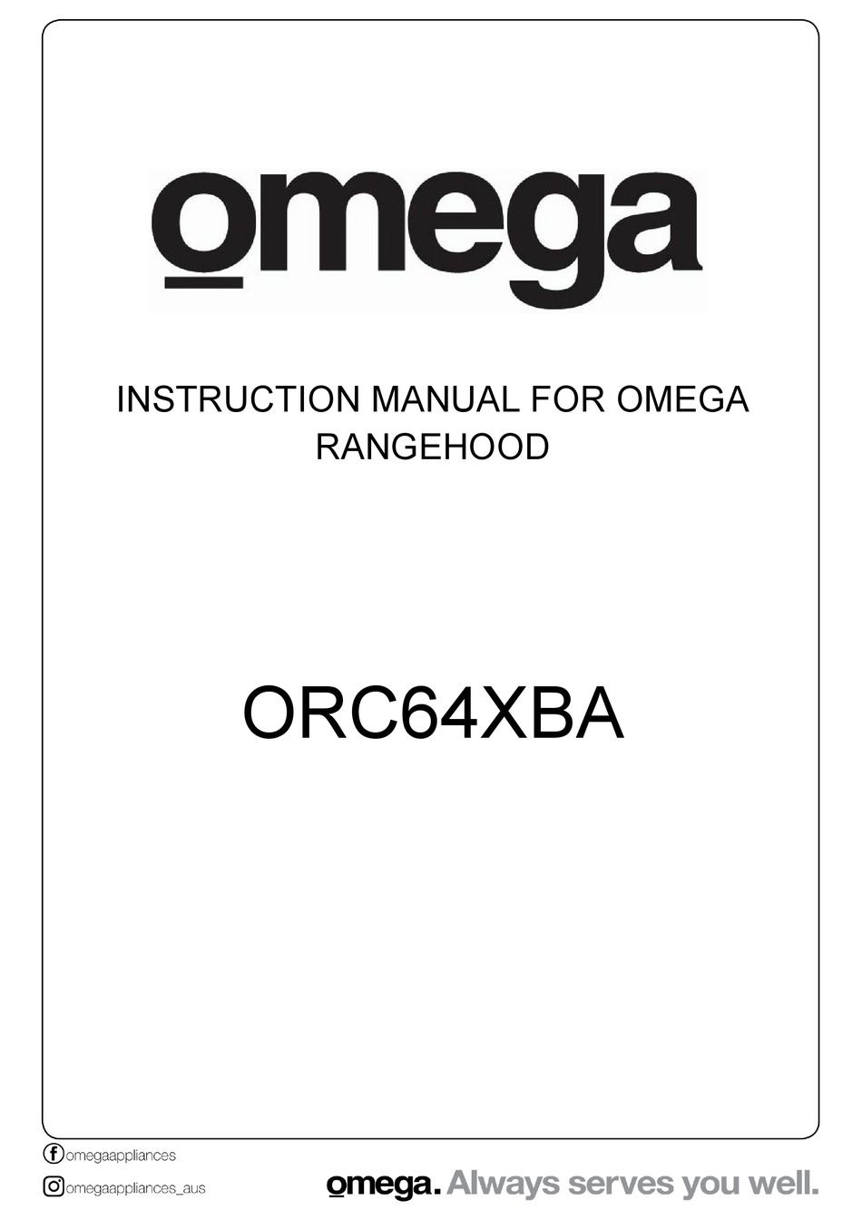 OMEGA ORC64XBA INSTRUCTION MANUAL Pdf Download ManualsLib