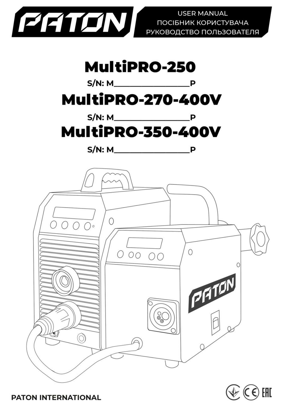 PATON MULTIPRO250 USER MANUAL Pdf Download ManualsLib
