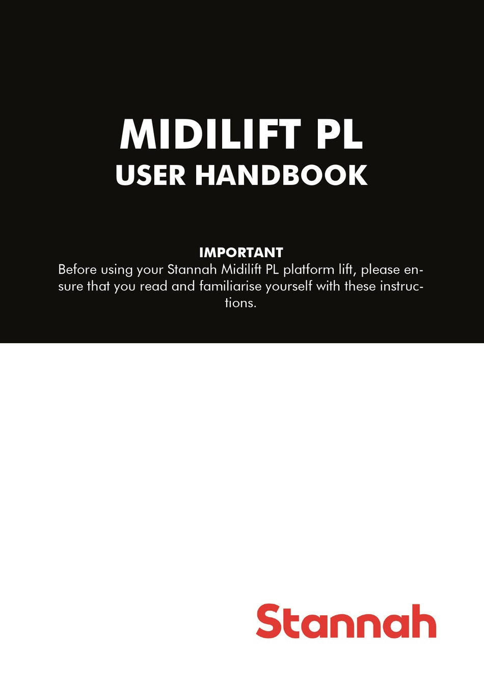 STANNAH MIDILIFT PL USER HANDBOOK MANUAL Pdf Download | ManualsLib