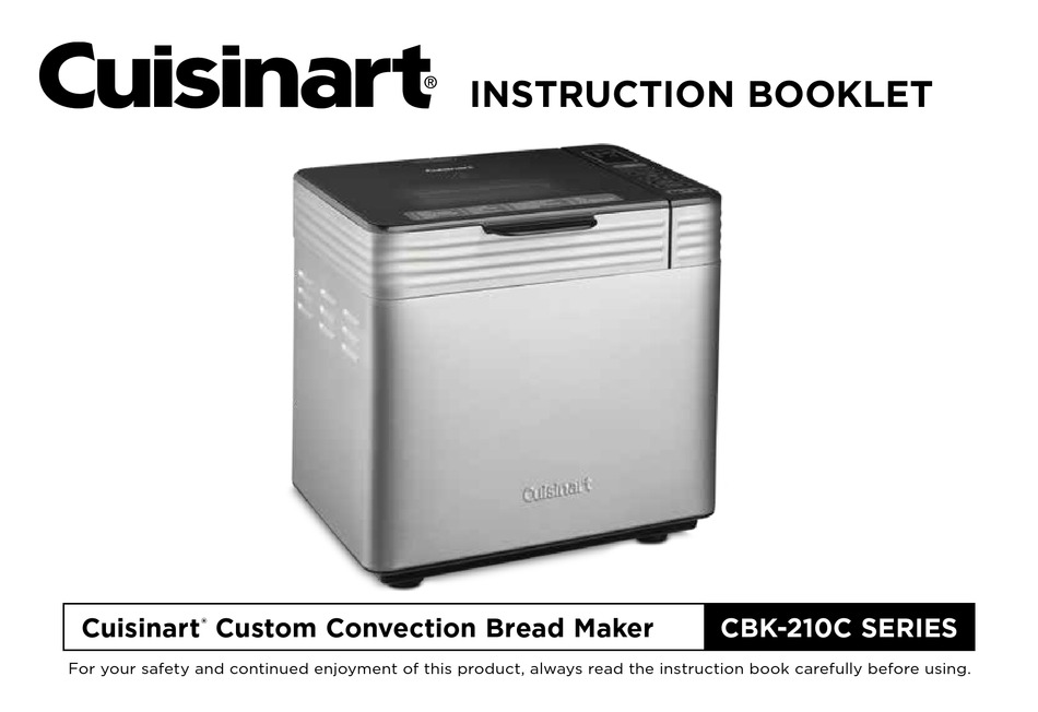 CUISINART CBK210C SERIES INSTRUCTION BOOKLET Pdf Download ManualsLib