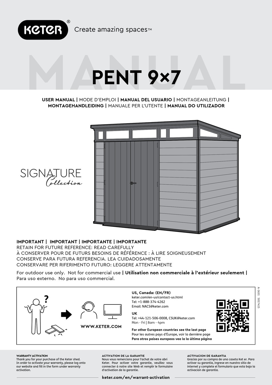 KETER PENT 9X7 USER MANUAL Pdf Download ManualsLib