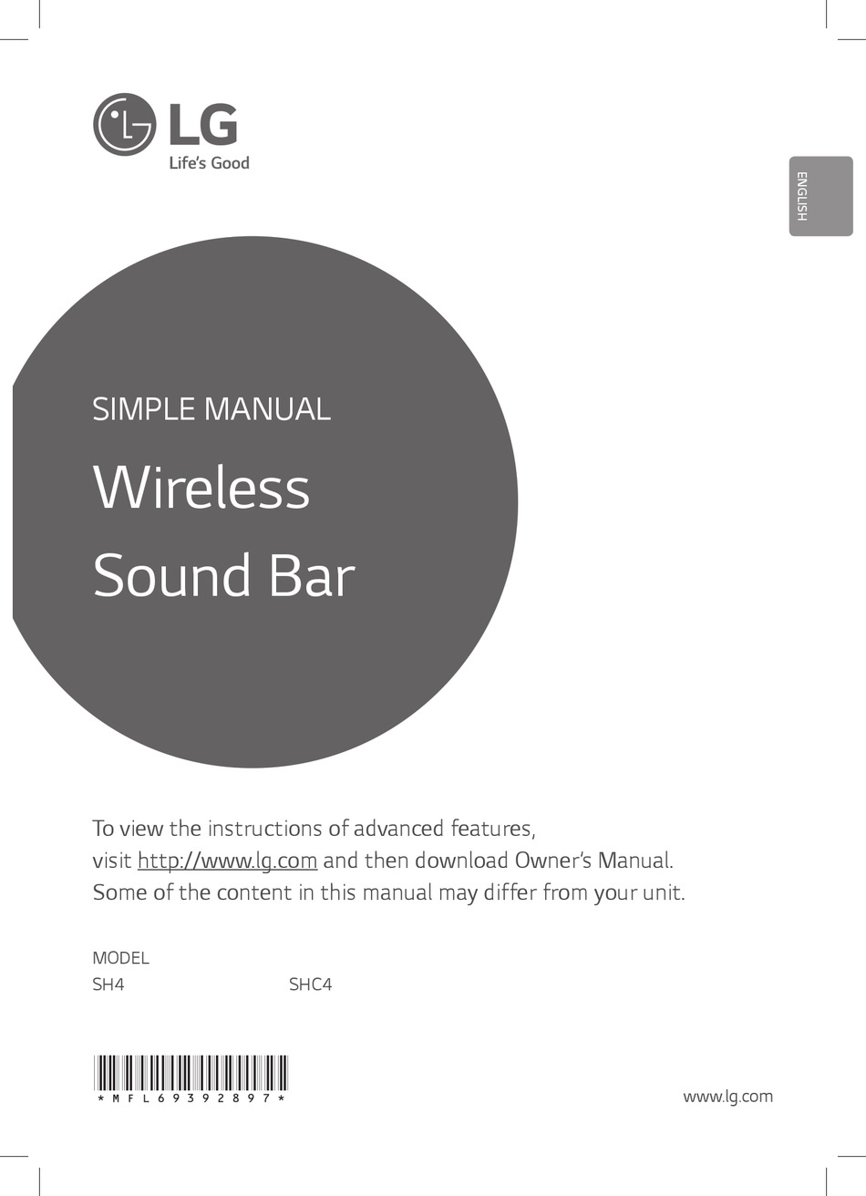 LG SHC4 SIMPLE MANUAL Pdf Download | ManualsLib