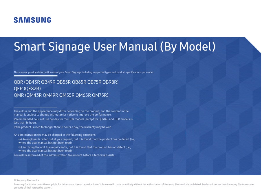 SAMSUNG QER SERIES USER MANUAL Pdf Download | ManualsLib