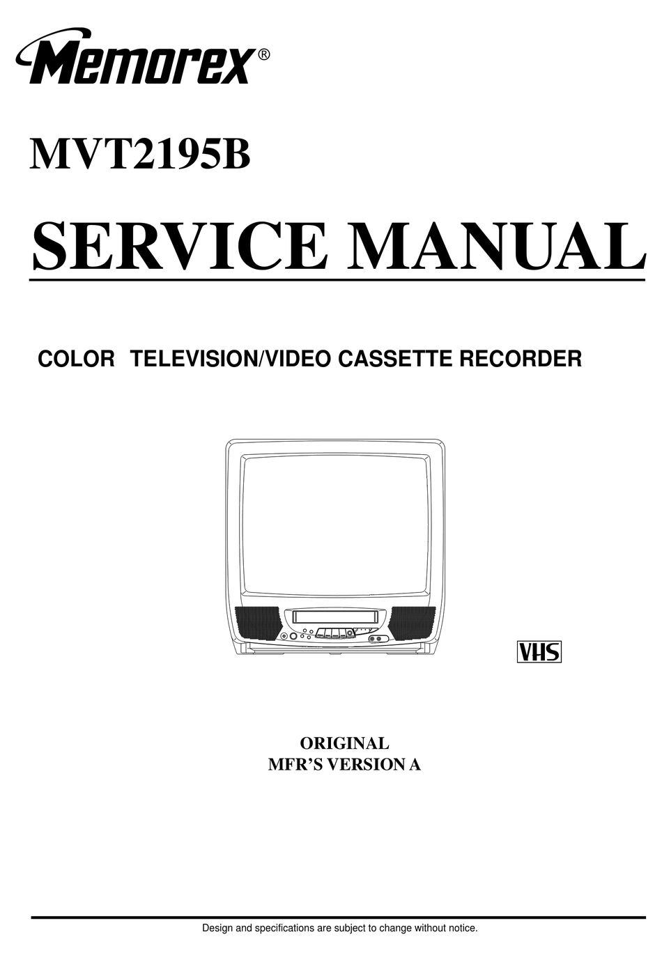 MEMOREX MVT2195 SERVICE MANUAL Pdf Download | ManualsLib