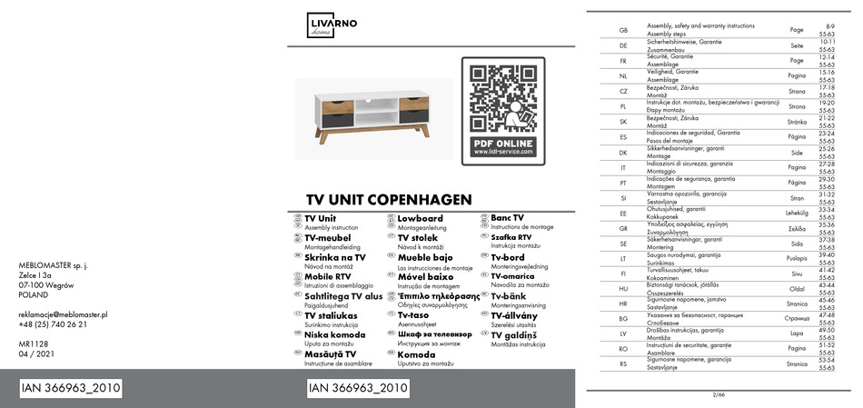 LIVARNO LIVING 337620 1910 ASSEMBLY INSTRUCTIONS MANUAL Pdf Download