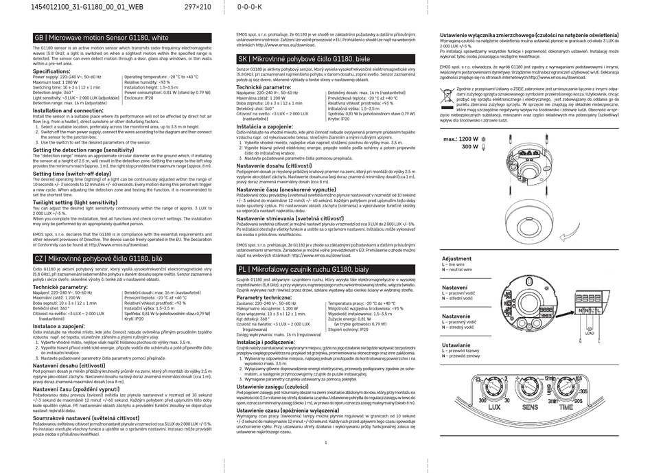 LEGRAND EMOS G1180 MANUAL Pdf Download | ManualsLib