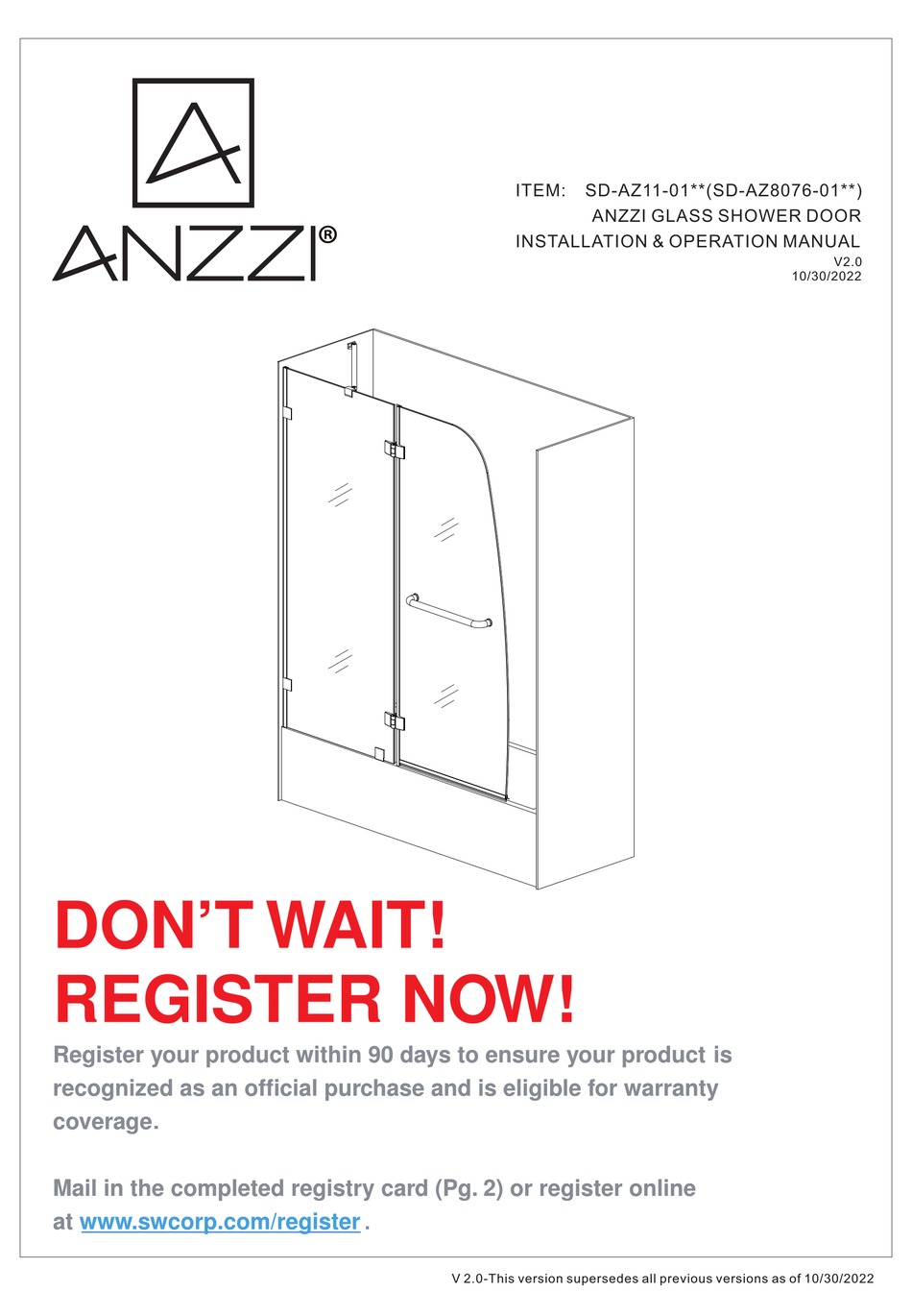 ANZZI SDAZ1101 SERIES INSTALLATION & OPERATION MANUAL Pdf Download ManualsLib