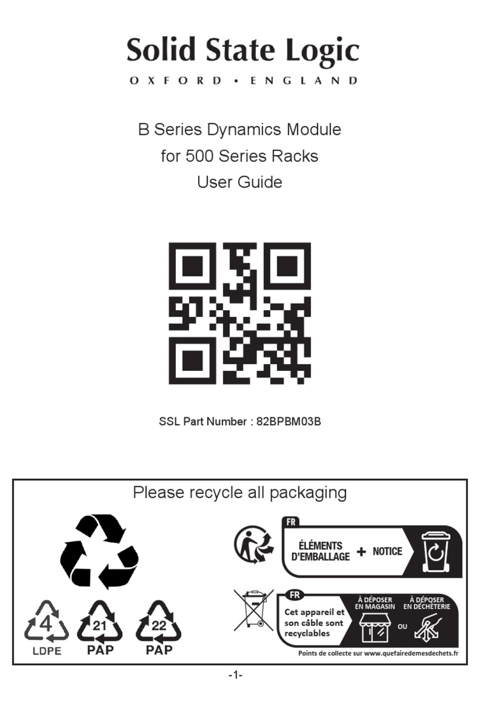 SOLID STATE LOGIC B SERIES USER MANUAL Pdf Download | ManualsLib