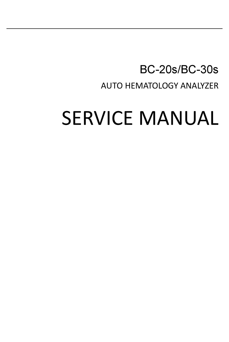 MINDRAY BC-20S SERVICE MANUAL Pdf Download | ManualsLib