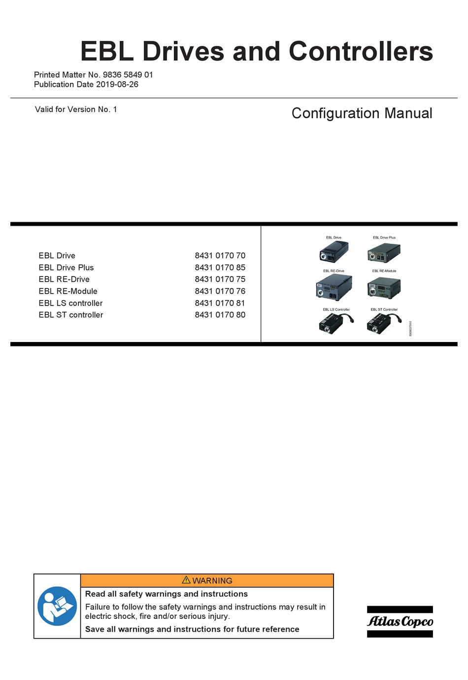 ATLAS COPCO EBL DRIVE CONFIGURATION MANUAL Pdf Download ManualsLib